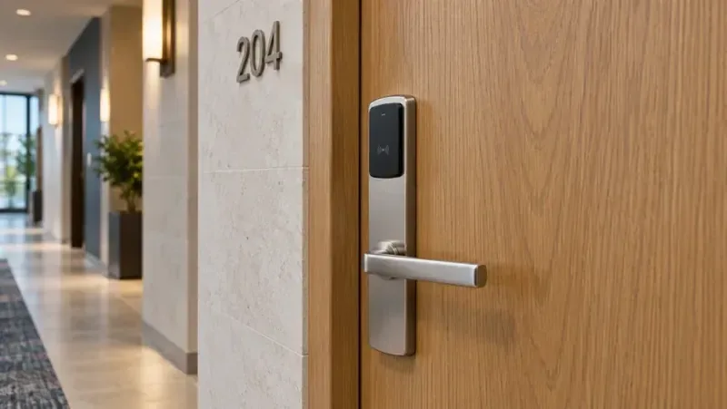 Electronic lock on a suite door