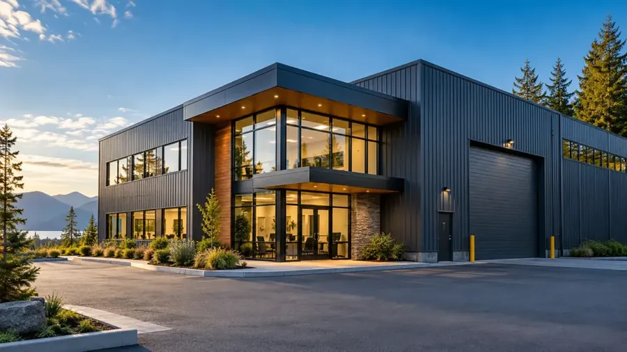 Illustrative modern workshop and commercial premises