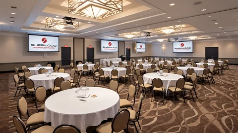 Sherwood presentation-screen installation at a Nanaimo conference venue