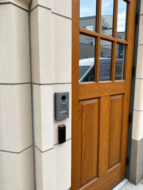 Sherwood video intercom and fob-entry installation at a downtown Nanaimo entrance