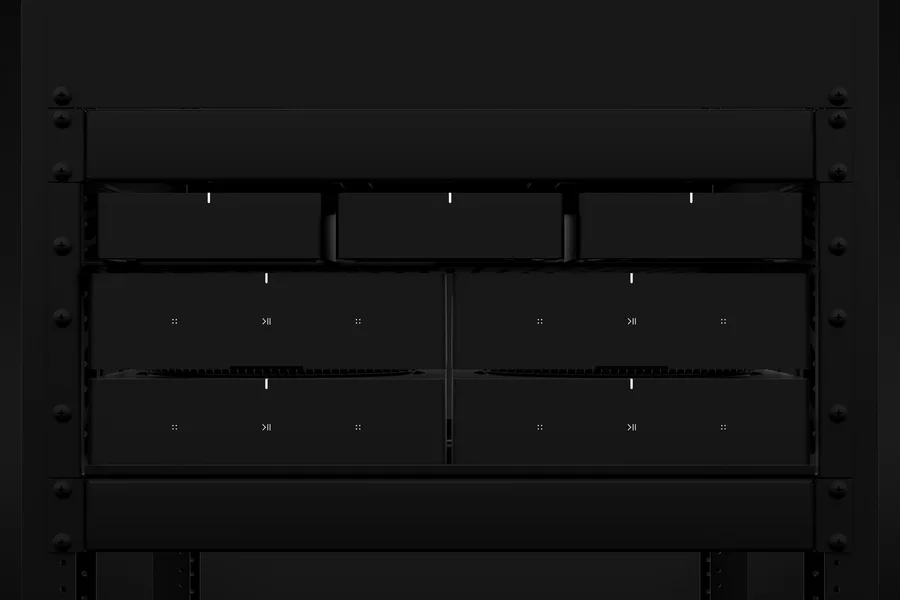 Sonos Amps and Ports mounted neatly in an equipment rack